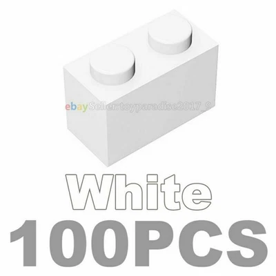 Lote De 100 Ladrillos 1X2 Blanco Transparente Transparente Trans Transparente 3004 3065 Foto 1 de 4