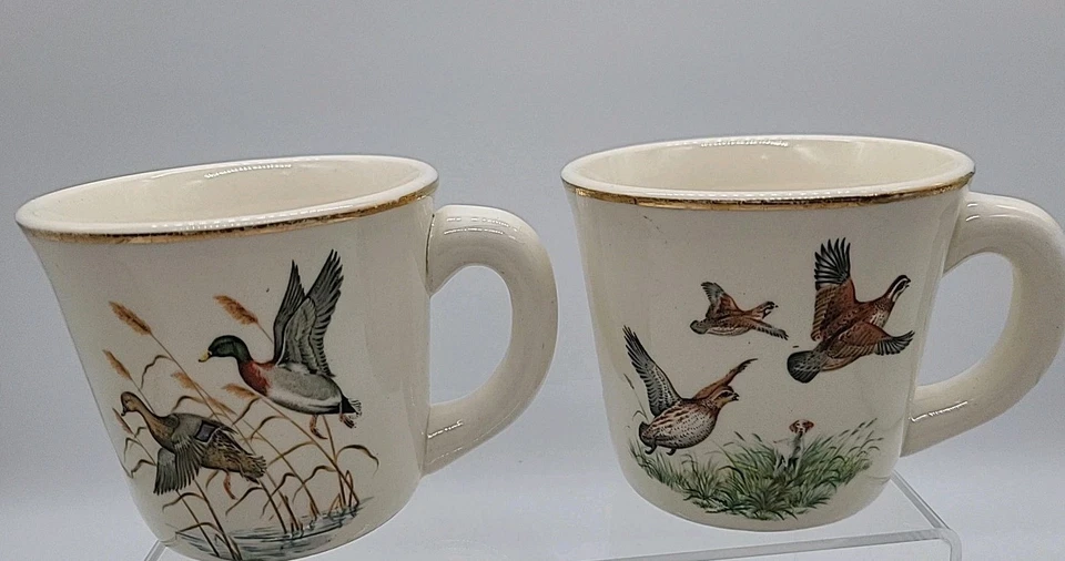 Tazas vintage hechas en EE. UU. caza aves patos vida silvestre al aire libre  Foto 1 de 4