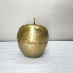 Vintage Brass Apple Figurine Paperweight Solid - Picture 1 of 6