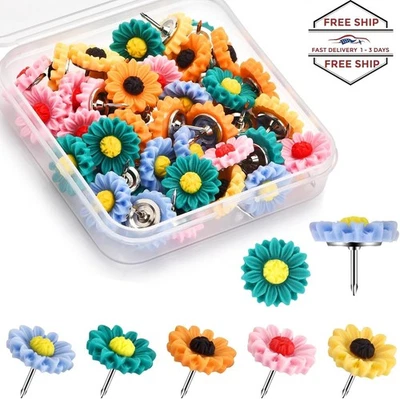 40 chinchetas para tablones de anuncios,chinchetas decorativas con forma de flor Foto 1 de 4