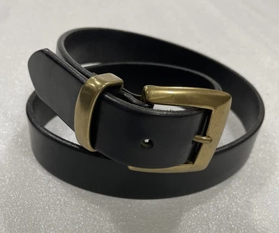 Cinturón de cuero genuino vintage The Limited para mujer hebilla de latón talla M negro usado en excelente estado Foto 1 de 4