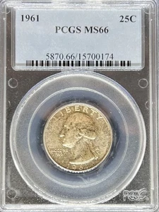 1961 Washington Quarter MS66 PCGS (#PA15700174) - Picture 1 of 2