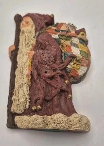 Figurina Babbo Natale vintage stile arte popolare retro piatto giugno McKenna 1985 firmata - Foto 1 di 5