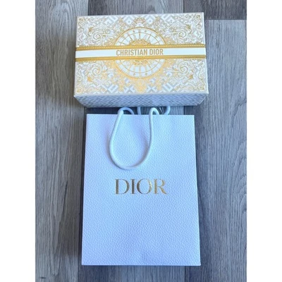 Christian Dior Beaute Gift Box With Shopping Bag White Gold Luxury Packaging Set - Image 1 of 4