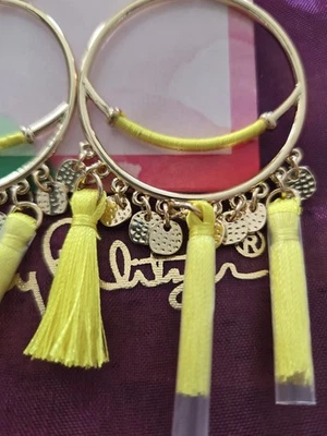 Lilly Pulitzer NWT Lemon Grove Yellow Tassel Earrings Pierced Post NEW Dangle - Image 1 of 4