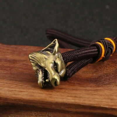 Latón Cabeza de Lobo Forma Paracord Cuentas Cordón Cuentas Cuchillo Cuentas Pulsera Cuentas EE. UU. Foto 1 de 4