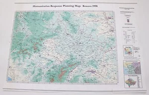 Kosovo 1998 Humanitarian Response Planning Vintage Original Map - Picture 1 of 11