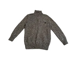 Boys Size 6 Chaps Ralph Lauren Navy and Gray 1/4 Zip Sweater - Picture 1 of 4
