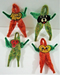 4 Limpiador de Pipas De Colección Chennile Elefante Mono Gato Perro Peludo Amigos Colgantes Juguetes - Imagen 1 de 5