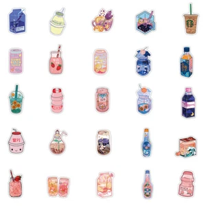 50pcs Flavored Drink Stickers Beverage Decal Sticker Girl Diy Stationery Bot' _t - Picture 1 of 2