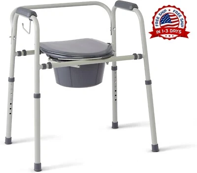 Cómoda De Noche Ajustable De Acero 3 En 1, Con Cubo Extraíble De 7.5 Cuartos NEW - Image 1 of 4