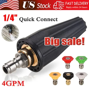 4.0GPM High Pressure Washer Rotating Turbo Nozzle Spray Tip 4000PSI 1/4" Quick - Picture 1 of 12