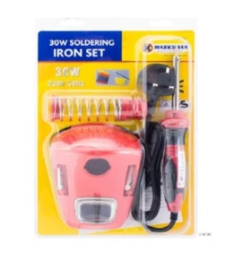 KIT SALDATORE 30W SUPPORTO 1,3 M CAVO SPUGNA 230V WATT - Foto 1 di 1