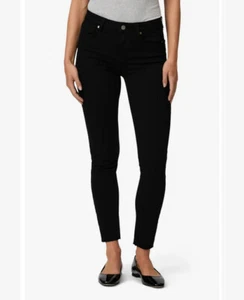 NUEVO CON ETIQUETAS PAIGE Hoxton Pantalones de mezclilla ajustados al tobillo de tiro alto/dobladillo crudo talla 29 Negro Overdye NUEVO - Imagen 1 de 18