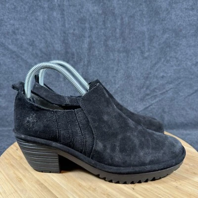 Fly London Suede Leather Goring Ankle Boots Black Womens EU 39 US 8 - Image 1 of 4