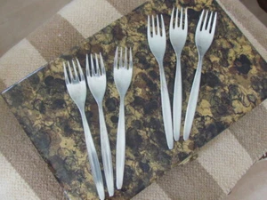 Laurel WMF Cromargan Stainless Germany 6 Fish Salad Forks Lot Set - Picture 1 of 8