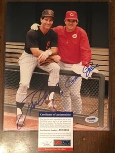Pete Rose & Steve Garvey SIGNED 8x10 color photo w/ PSA COA-holo ; REDS PADRES - Picture 1 of 1