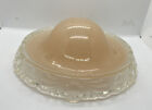 Vintage Victorian Art Deco Ceiling Light Fixture Clear And Tan 10”x4”