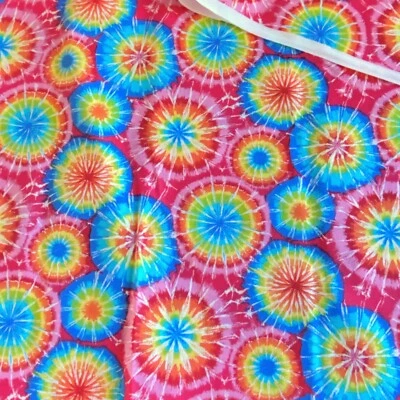 1.9 YD Vintage Tie Dye Fabric Colorful Quilting Cotton - Image 1 of 4