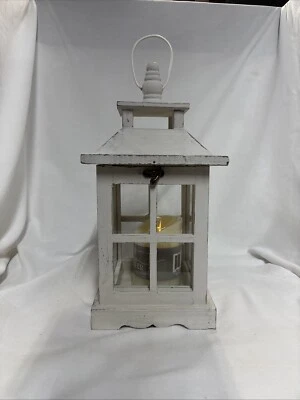 Vintage Distressed Lantern With LED Flameless Flicker Candle 15 1/2 Inch Tall - Image 1 of 4