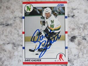 Minnesota North Stars Dave Gagner Signed Autographed 1990-91 Score Nr.Mint