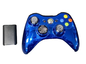 Microsoft Xbox 360 * Serie Chrome Azul Metálico * Controlador Auténtico OEM BONITO - Imagen 1 de 3