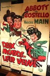 AFFICHE CINEMA DEUX NIGAUDS ET LEUR VEUVE / ABBOTT et COSTELLO etc. 120 x 160 - Picture 1 of 1
