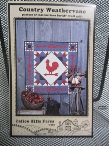 VINTAGE CALICO HILLS FARM COUNTRY WEATHERVANE 36" WALL QUILT PATTERN 1982 - Picture 1 of 1