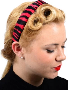 Fake Fur TIGER Haarreif Rockabilly Retro 50s Haarschmuck Haarstyling Haarband - - Bild 1 von 1
