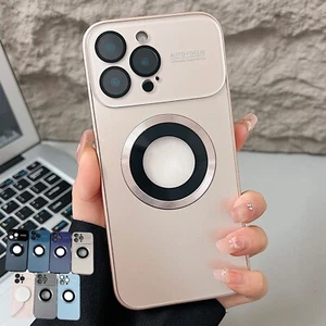 For iPhone 16 Pro Max 15 14 13 12 11 Shockproof Magnetic Clear Window Case Cover - Picture 1 of 16