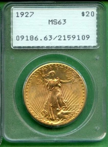 1927 DOUBLE EAGLE GOLD $20 NGC MS 63 0.9675 OZ - Picture 1 of 2
