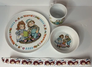 Plato, cuenco y taza infantil Raggedy Ann & Andy 1969 vintage Oneida Deluxe - Imagen 1 de 14