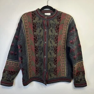 Cherry Lewis Vintage Wolle Cardigan Pullover Knöpfe Gobelin Made in England Damen L - Bild 1 von 10