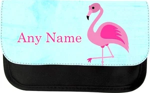 PERSONALISED FLAMINGO PRINT PENCIL CASE SCHOOL CHRISTMAS BIRTHDAY PRESENT GIFT - Picture 1 of 3