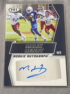 2019 Sage Hit Malik Henry Rookie Auto Georgia Southern Calgary Stampeders CFL   - Picture 1 of 2