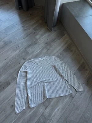 Brunello Cucinelli 女式亚麻条纹复古长袖套头尺寸:M — 第 1/4 张图片