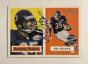 2002 Topps Heritage Real One Autographs Anthony Thomas #HRAT Chicago Bears (2)