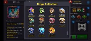 47 limited edition rings 20/20 cues + max cues +3k cash + 2.8b coins  🆘 8 ball