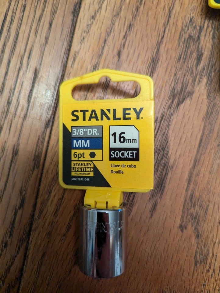 Stanley 3/8" Drive MM 6 Point 16mm Socket 86-311 Lifetime Warranty - Image 1 of 1