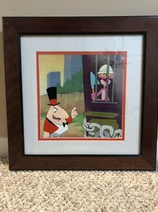Pink Panther In A Cage At The Circus W Ringmaster Framed Animation Cel 1970’s - Picture 1 of 7