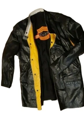 VTG LA MATTA 60's OLD School crest ITALIAN LEATHER JACKET coat DAMAGED MEN Med  - Image 1 of 4