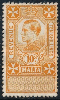 MALTA 1936, KEVIII, 10/ VALUE, NICE FALSE, FAUX ESSAY MINT STAMP. #D186 - Image 1 of 2
