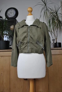 Ky Creation Green Linen Blend Lightweight Cropped Jacket Size S - Picture 1 of 13