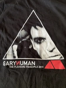 Camiseta Gary Numan 2010 Tour The Pleasure Principle negra 2 caras para hombre talla L - Imagen 1 de 8