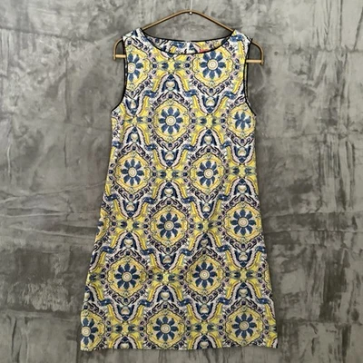 Betsey Johnson Sheath Dress Womens Size 6 Yellow Floral Event Party Preppy Event - Image 1 of 4