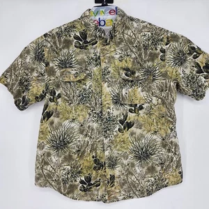 GameGuard Shirt Mens Medium Cactus Camouflage Fishing Short Sleeve Outdoor FLAWS - Picture 1 of 13