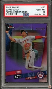 2019 FINEST PURPLE REFRACTOR JUAN SOTO #67 PSA 10 POP 14 (159) 220/250 - Picture 1 of 2