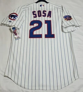 Authentic! Majestic 60 4XL CHICAGO CUBS PINSTRIPE SAMMY SOSA ONFIELD JERSEY RARE - Picture 1 of 5