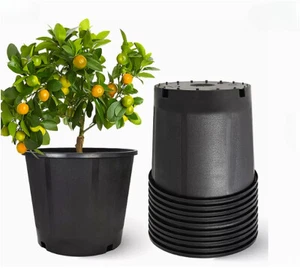 Plastic Flower Pot 7 Gallon Planter Nursery Pots Garden Plant (Pack 10) - Picture 1 of 10