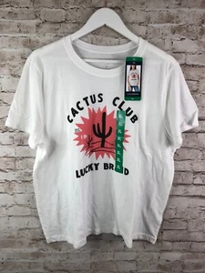 Lucky Brand Women's Top Sz XL Reg Graphic Tee Short Sleeve Cactus Club White - Picture 1 of 4